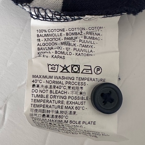 PIOMBO Organic Cotton Piquet Polo Shirt With Stripes In Navy Blue Size XL NEW - Picture 8 of 14